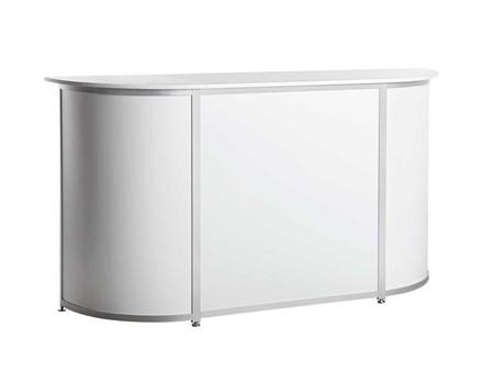 Disk med två rundade hörn, 2000x500x1100mm, vit